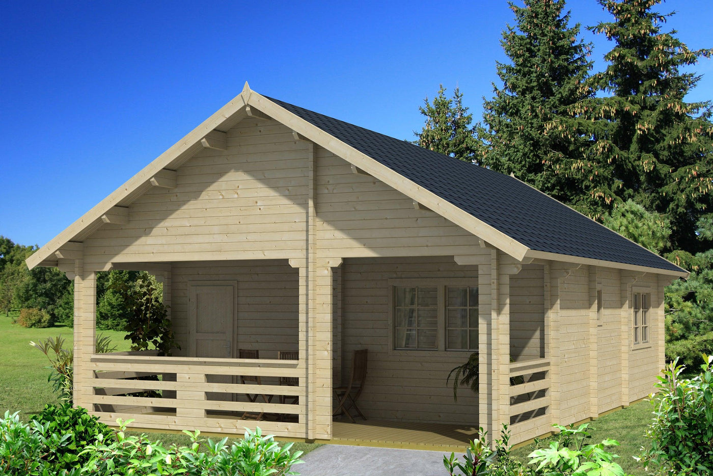 Log Cabin - With Mezzanine - Timber Building Specialists