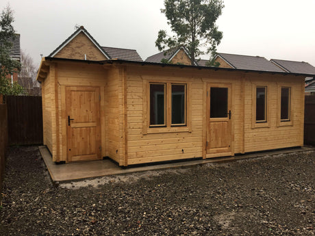 Log Cabin with Side Storage - Timber Building Specialists