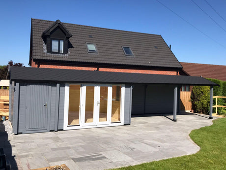 Log Cabin With Pavilion - Timber Building Specialists