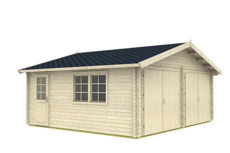 GARAGE-D Log Cabin Garage | 6.0x5.3m - Timber Building Specialists