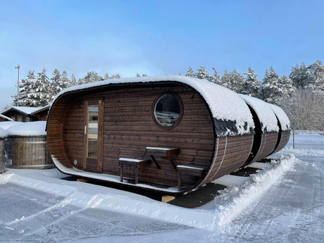 LOHJA Oval Sauna | 5.0x2.4m - Timber Building Specialists