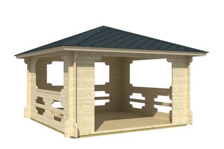 IBIZA Log Cabin Gazebo | 4.0x4.0m - Timber Building Specialists