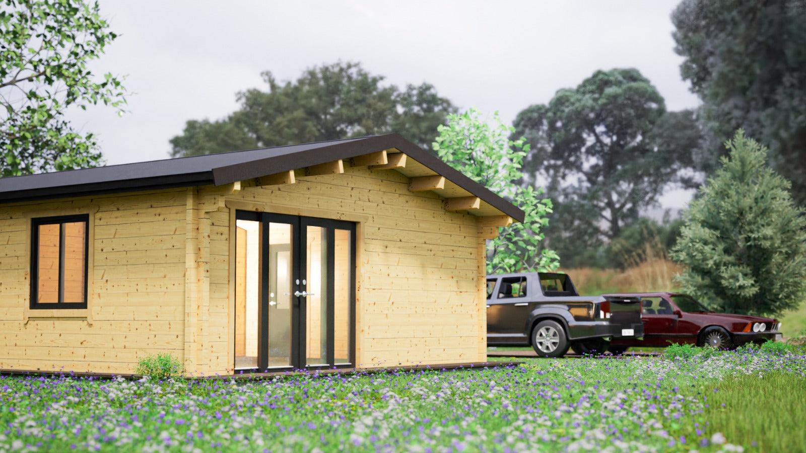 TBS177 Lodge Log Cabin | 15.5x6.3m - Timber Building Specialists