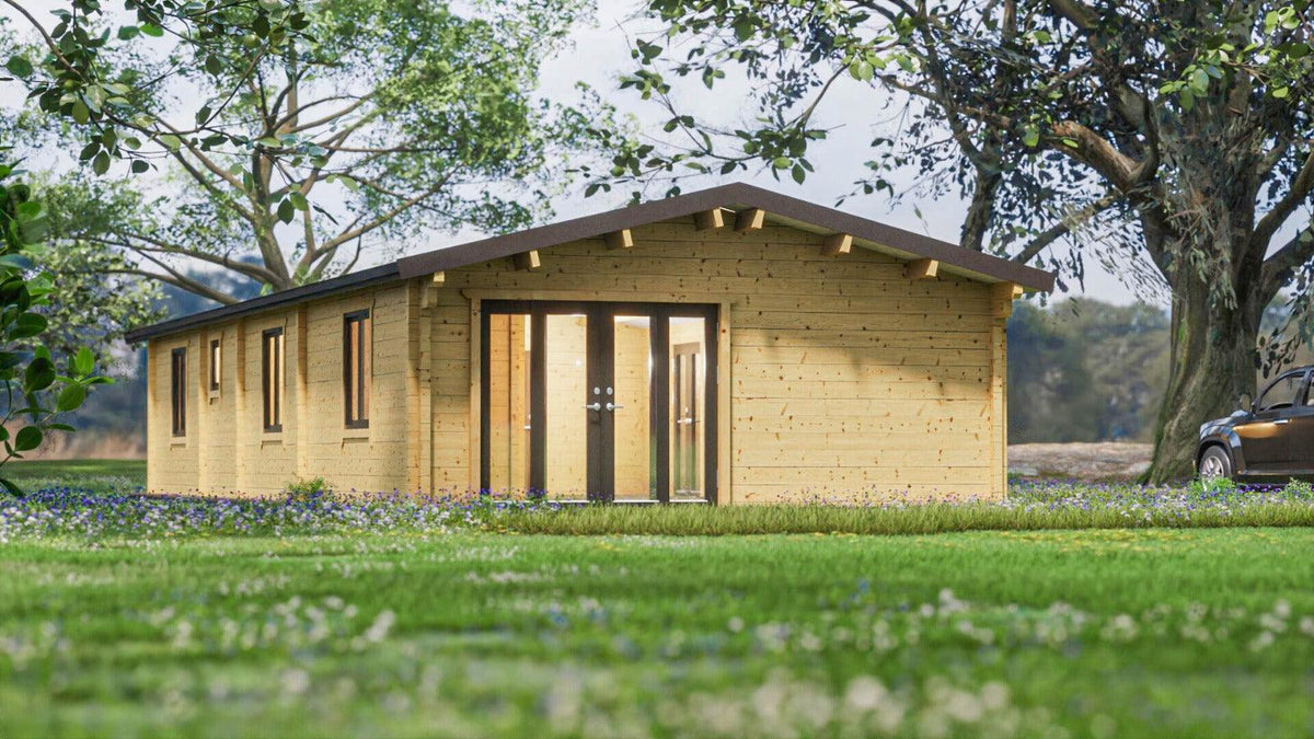 TBS177 Lodge Log Cabin | 15.5x6.3m - Timber Building Specialists