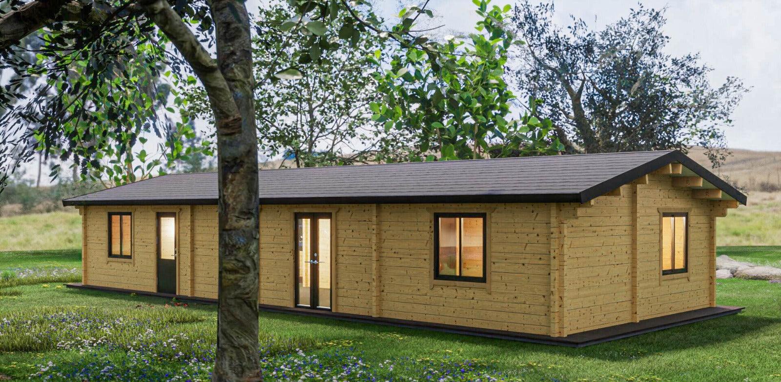 TBS177 Lodge Log Cabin | 15.5x6.3m - Timber Building Specialists