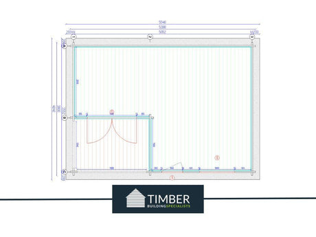 TBS107 Log Cabin | 5.3 x3.8m - Timber Building Specialists