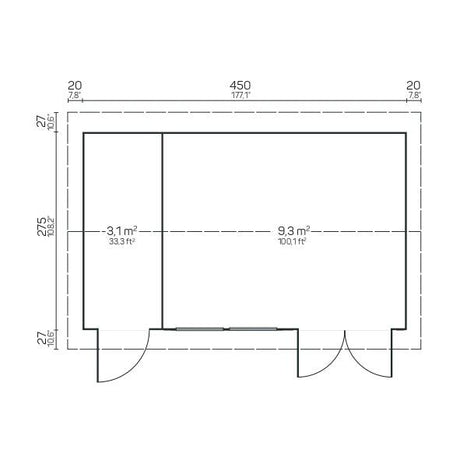 ANDREA Log Cabin | 4.7x3.0m - Timber Building Specialists