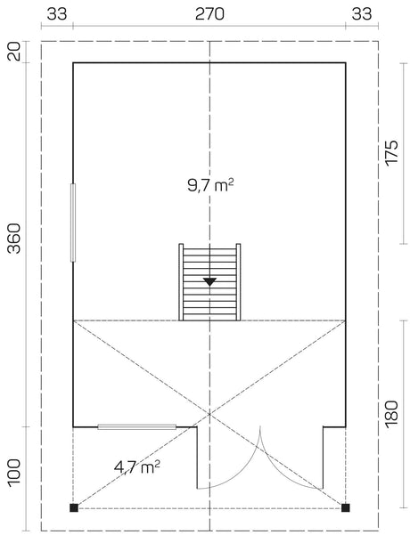 BUNKIE Log Cabin w/ Sleeping Loft | 2.9x3.8m - Timber Building Specialists