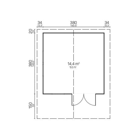 ENZO B Log Cabin | 4.0x4.0m - Timber Building Specialists