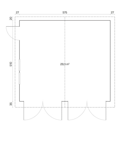 GARAGE-D Log Cabin Garage | 6.0x5.3m - Timber Building Specialists