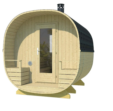 NOKIA Barrel Sauna | 2.4x2.7m - Timber Building Specialists