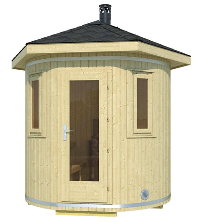 TORNIO Barrel Sauna w/Roof | 2.4x2.4m - Timber Building Specialists